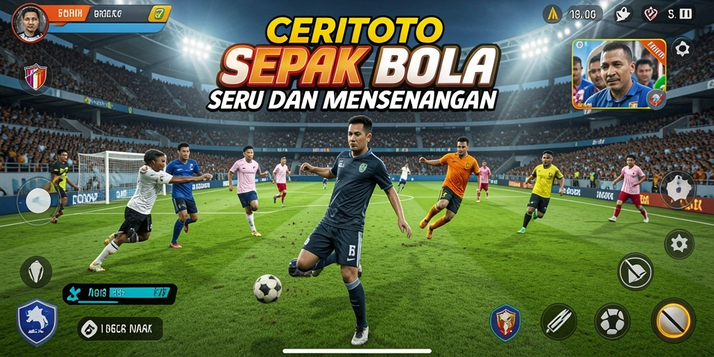 Tampilan gameplay sepak bola yang menarik dan seru di CERITOTO.