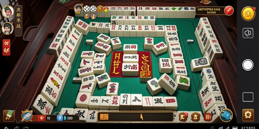 Screenshot gameplay HARTASPIN dengan ubin Mahjong yang menarik.