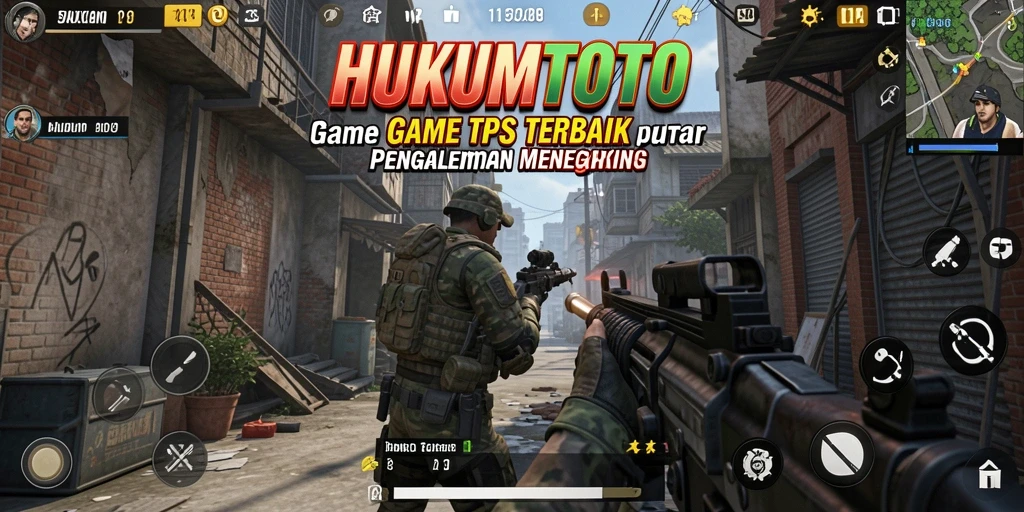 Tampilan gameplay menarik dari HUKUMTOTO dalam aksi TPS.
