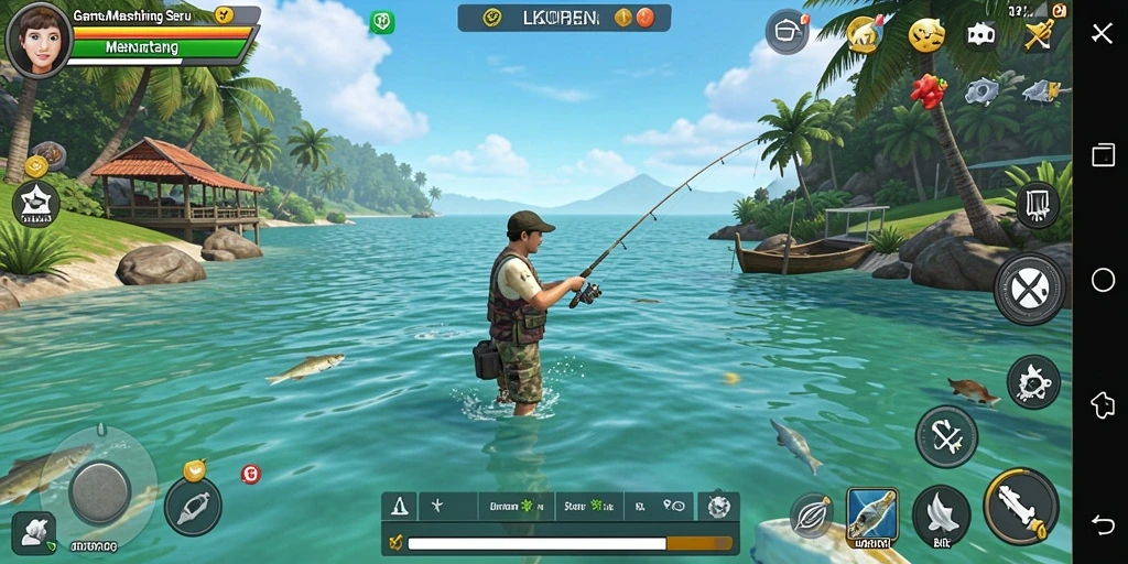 Gameplay LKOPEN yang menantang dan menyenangkan di dunia memancing.