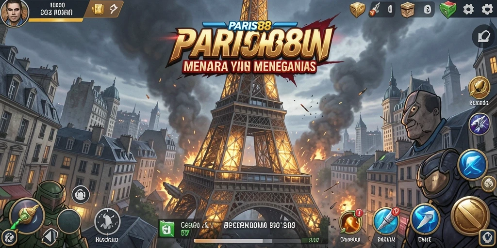 Tampilan menakjubkan dari gameplay <strong>PARIS88</strong> dalam Tower Defense.