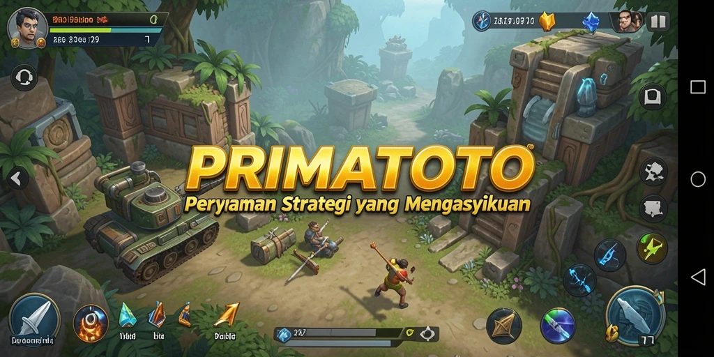 Tampilan gameplay seru dalam PRIMATOTO yang penuh strategi.