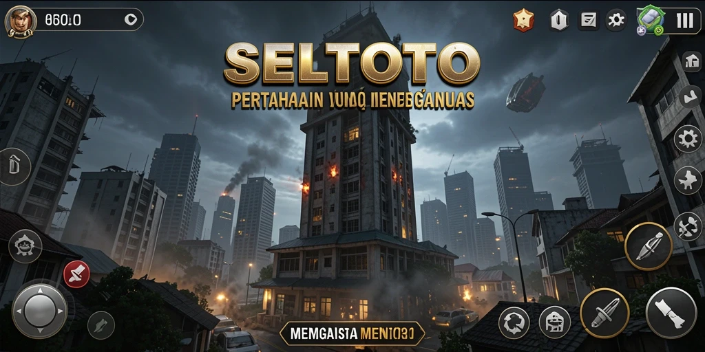 Tangkapan layar SELTOTO menampilkan aksi menara yang melawan gelombang musuh.