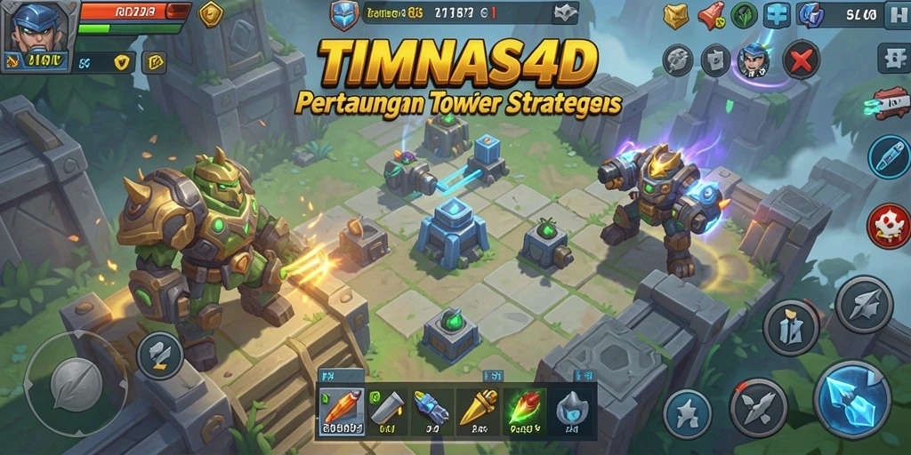Gameplay intens dan seru di TIMNAS4D Tower Defense.